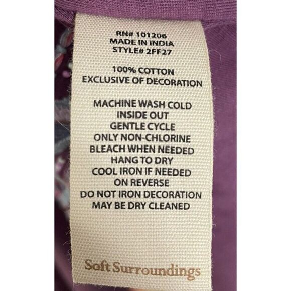 Soft Surroundings Playa Embroidered Jacket Dark Berry Beaded Open Front Blazer - Picture 10 of 10